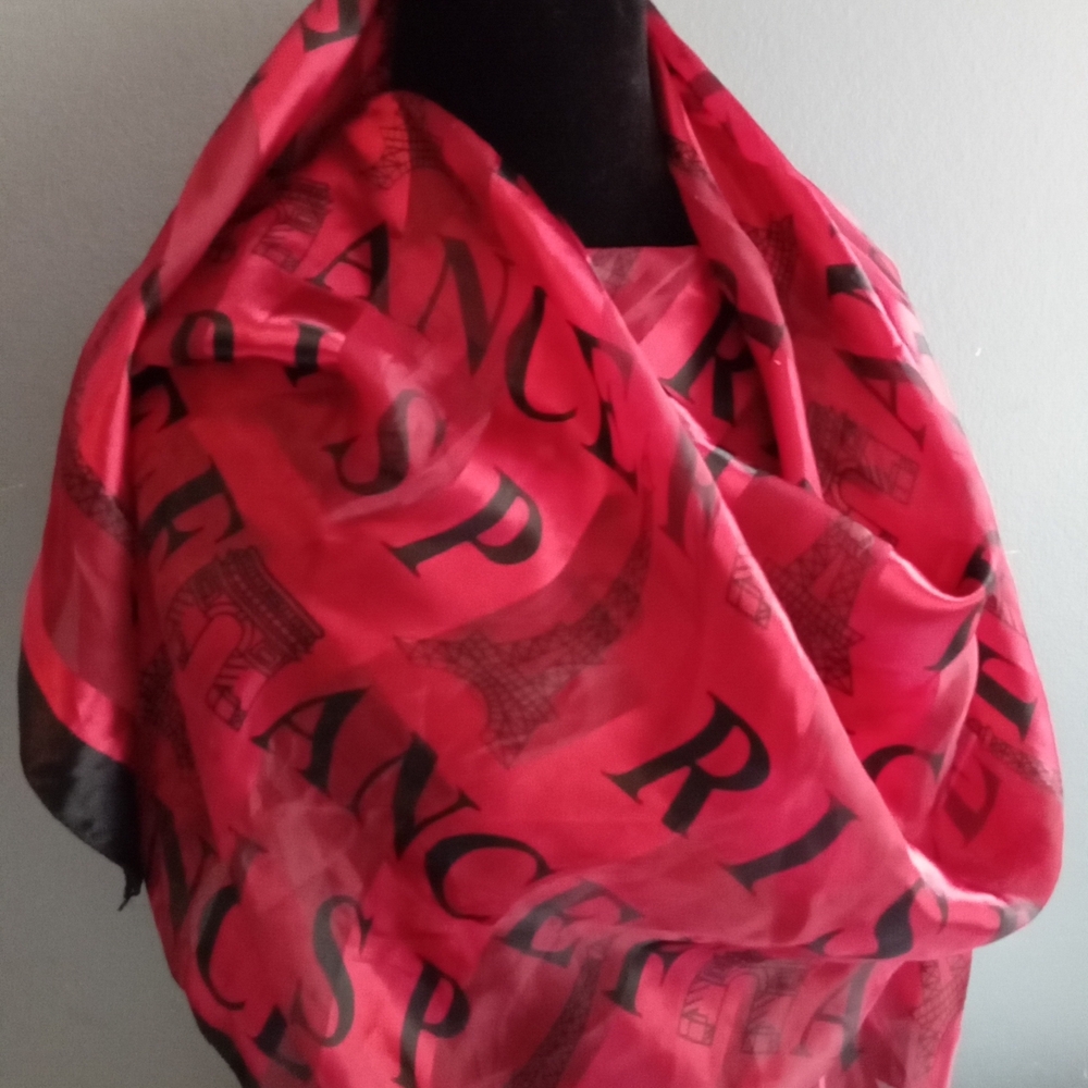 Elegant Red Printed Scarf